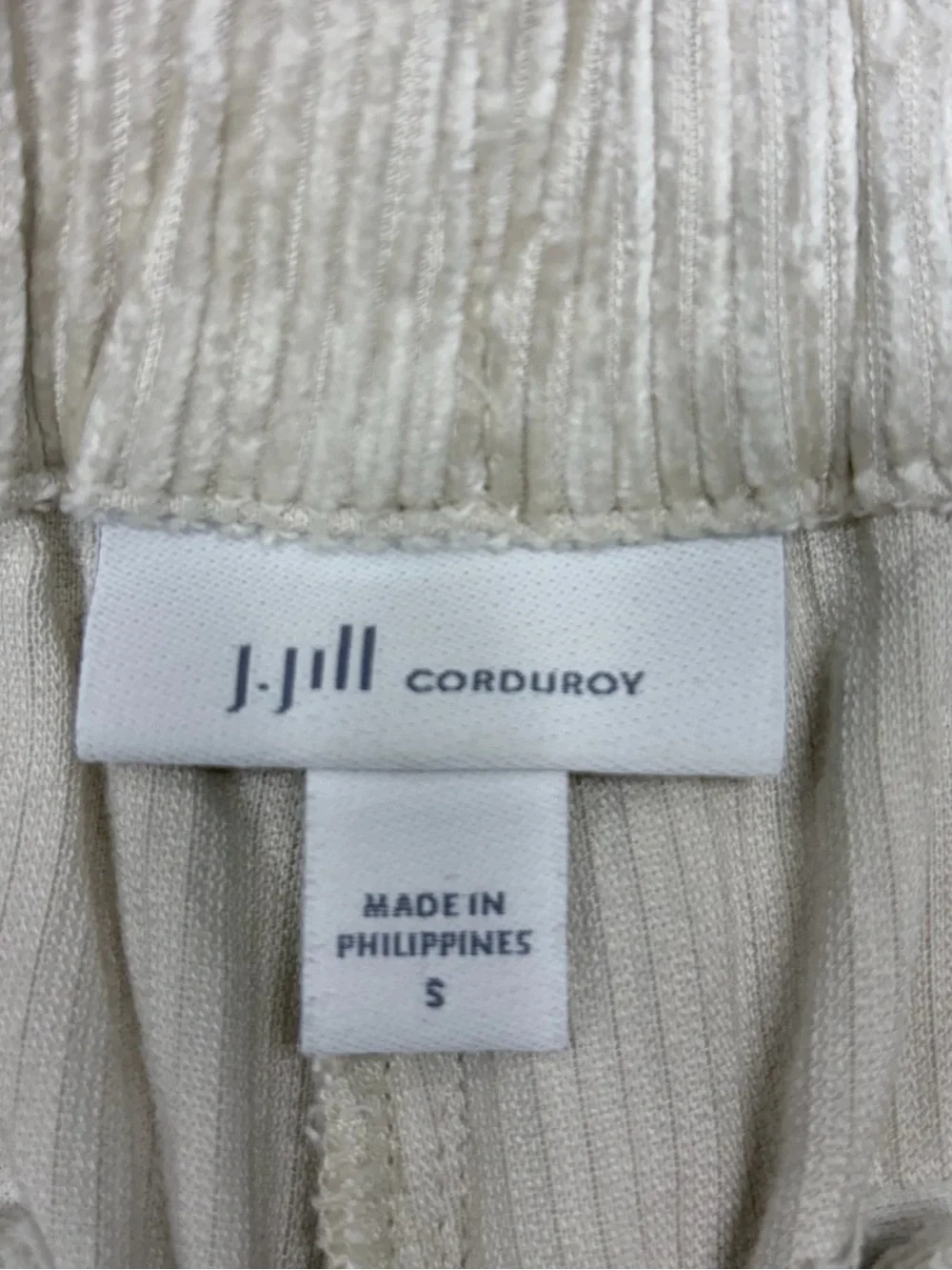 J. Jill Cream Viscose Corduroy Wide Leg Pants S Coastal Grandma Lagenlook Artsy